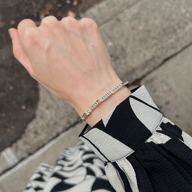 Estate Geometric Diamond Bracelet - Image 2