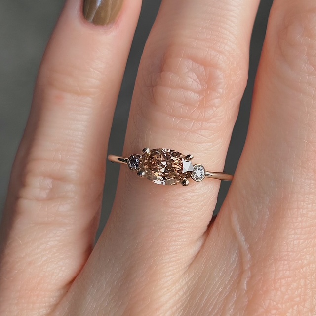 GIA Certified Yellow-Brown Diamond Ring - Image 3