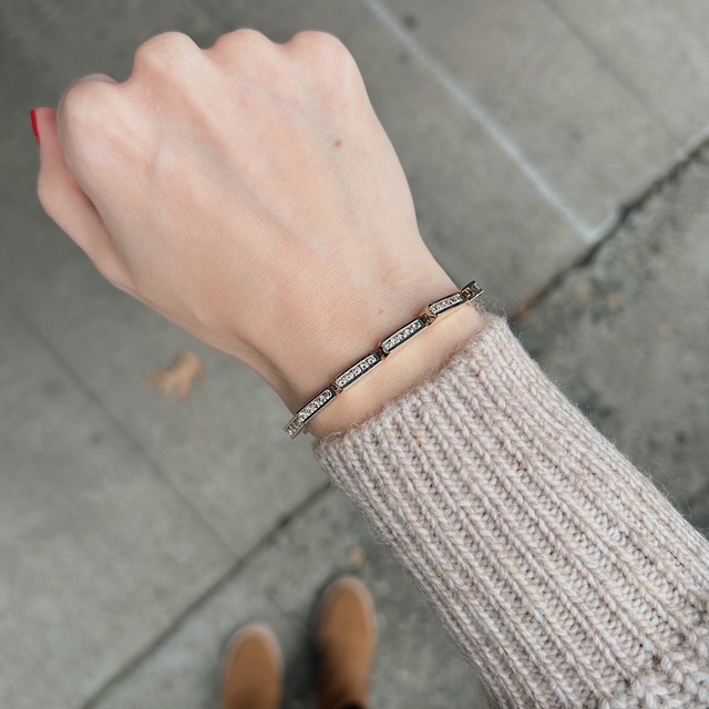 Estate Geometric Diamond Bracelet - Image 2