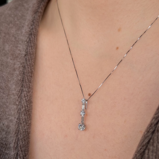 Estate Stacked Diamond Pendant - Image 2