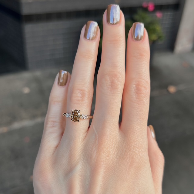 GIA Certified Brown-Yellow Diamond Ring - Image 2