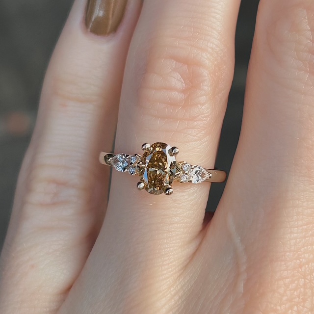 GIA Certified Brown-Yellow Diamond Ring - Image 3