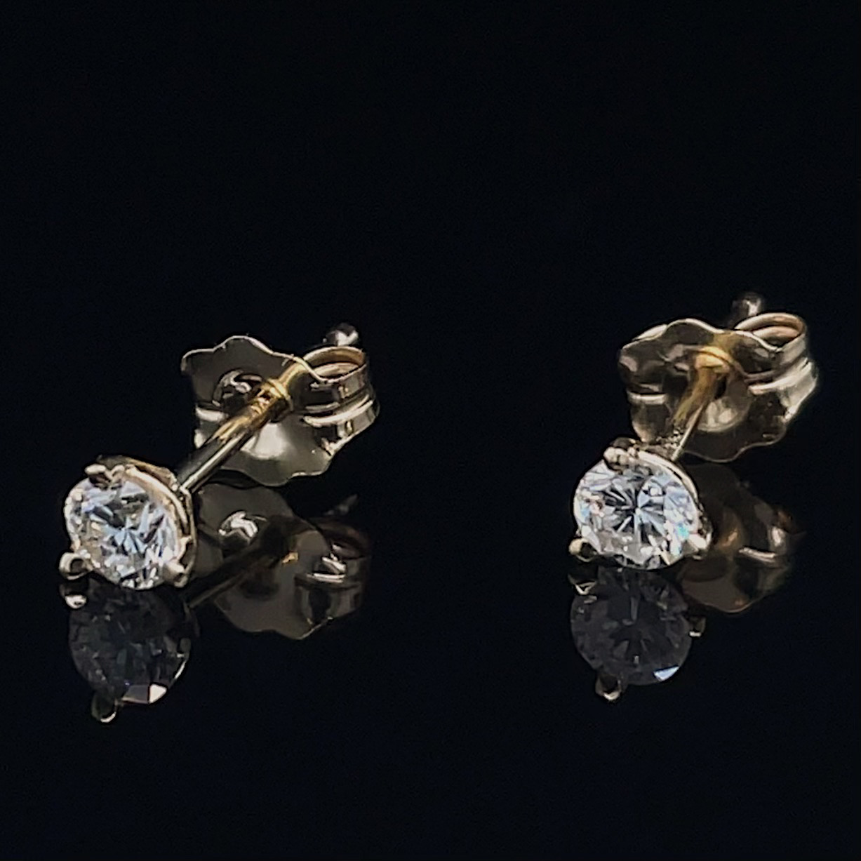 Recycled .25ctw Martini Diamond Studs - Image 2