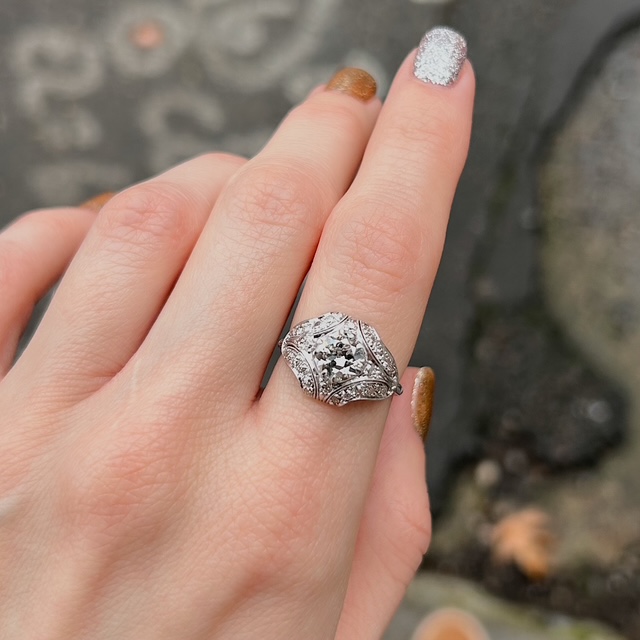 Edwardian GIA Certified 1.05ct Diamond Ring - Image 4