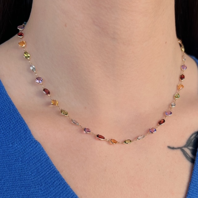 Estate Multi Gemstone Necklace - Image 2