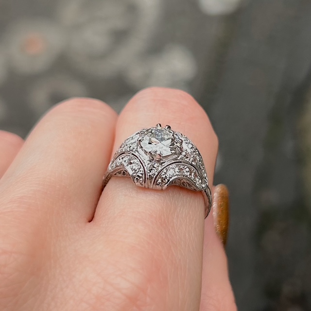 Edwardian GIA Certified 1.05ct Diamond Ring - Image 5