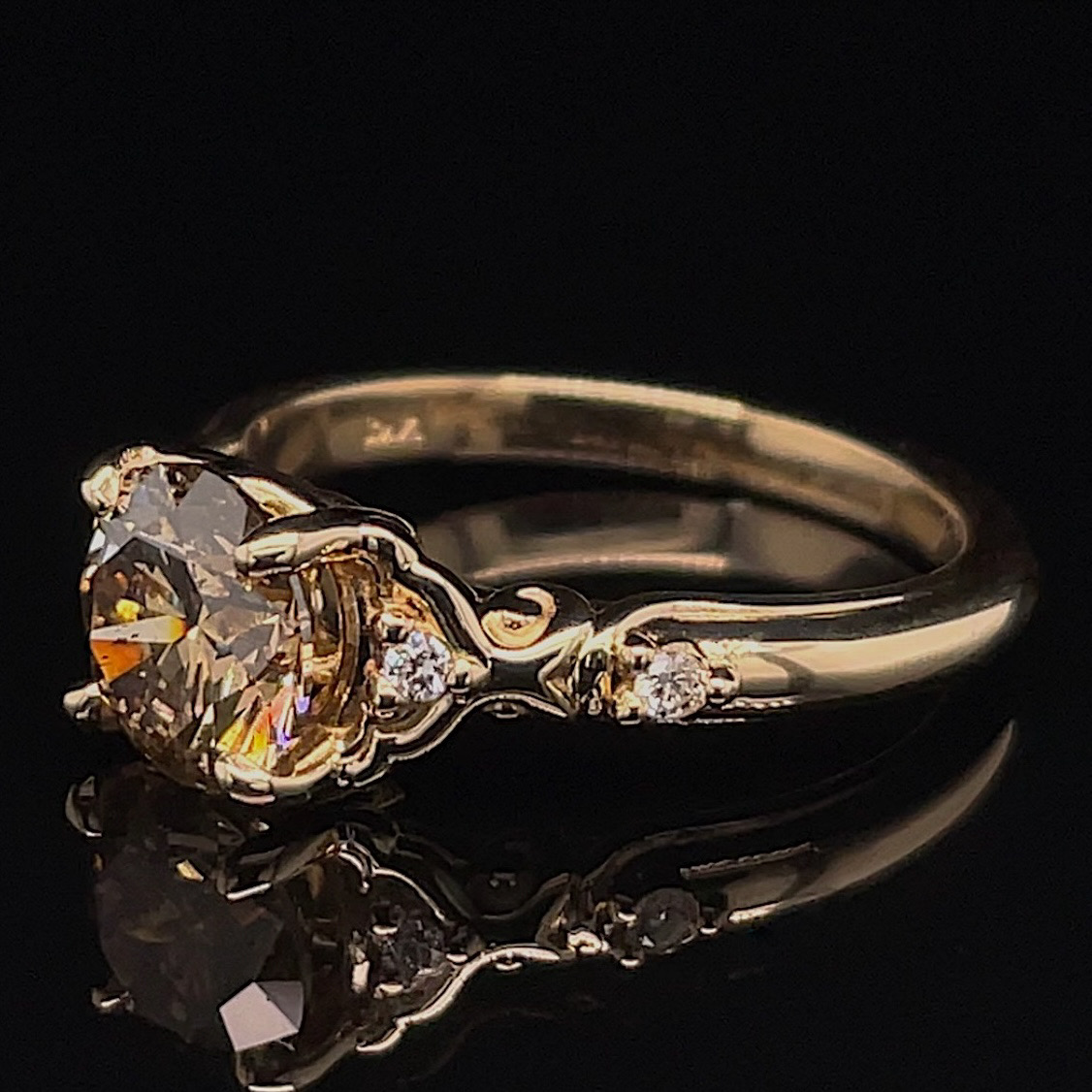 Recycled 1.56ct Fancy Brown Diamond Ring - Image 2