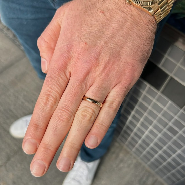 Estate 14k 3.4mm Wedding Band - Image 2