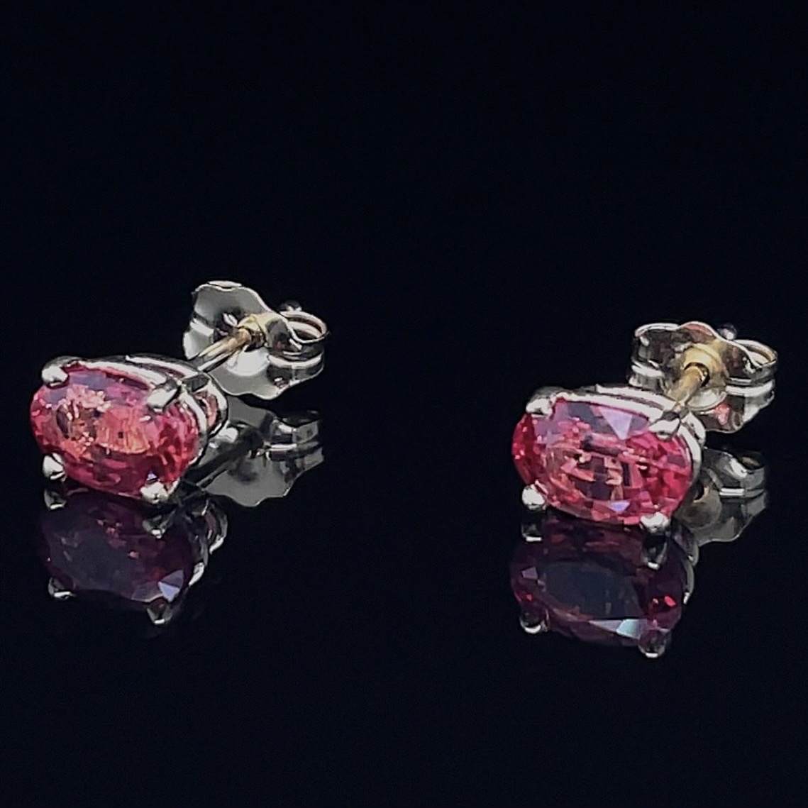 Recycled 14k Red Sapphire Studs - Image 2