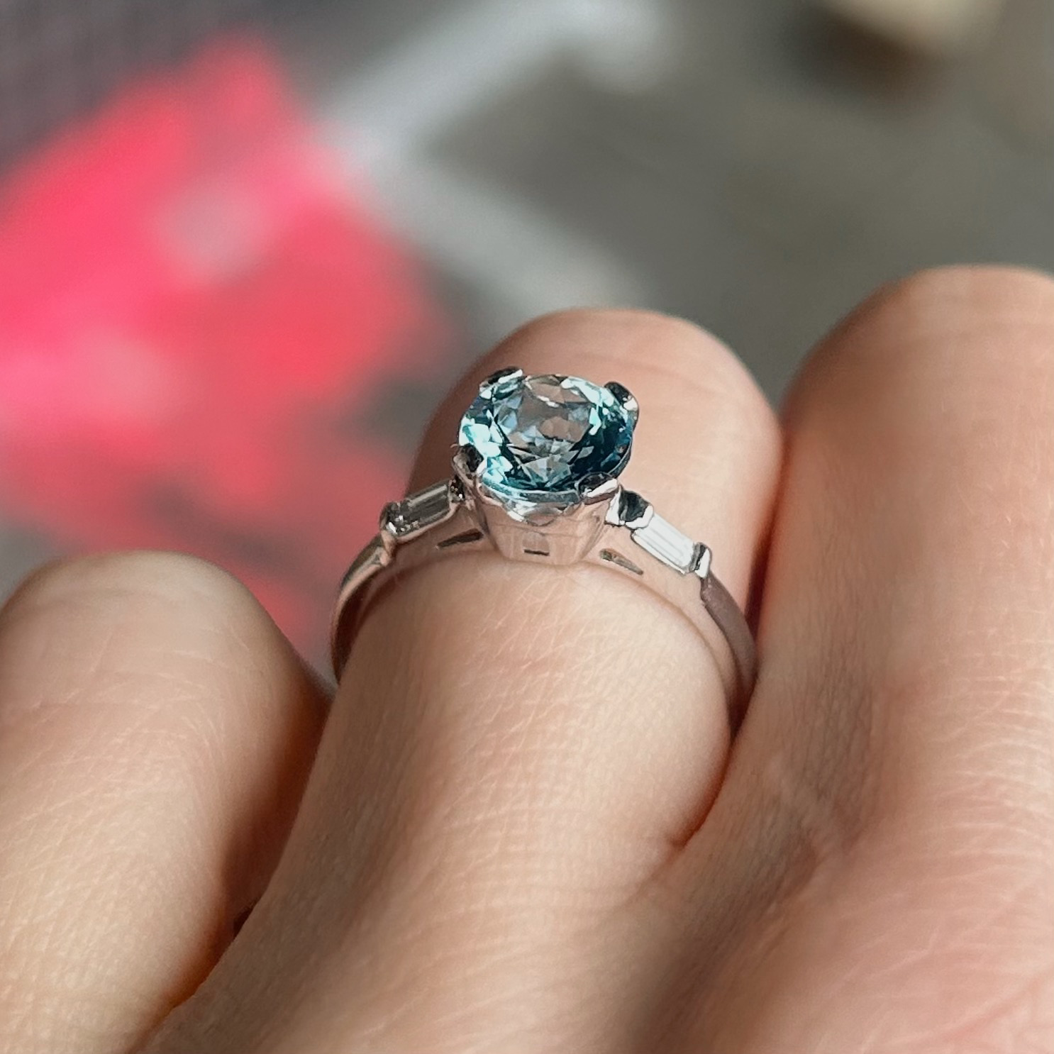 Estate 1.23ct Aquamarine Ring - Image 4