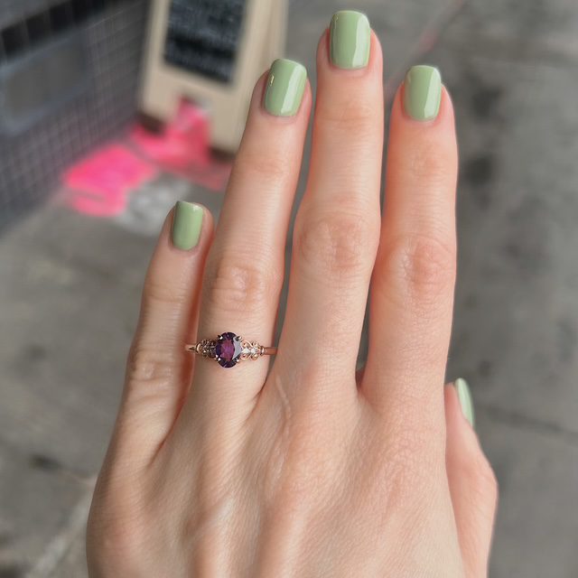 Recycled Rose Gold Amethyst Ring - Image 2