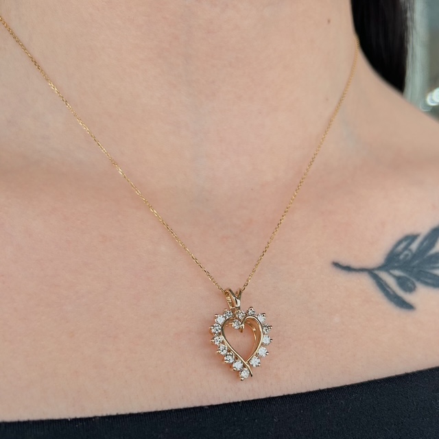 Estate Diamond Heart Pendant - Image 2
