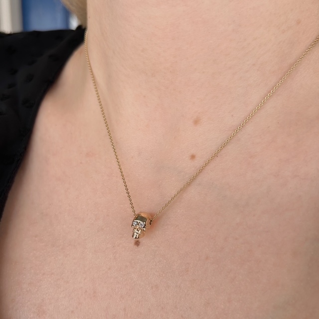 Estate Diamond Skull Pendant - Image 3