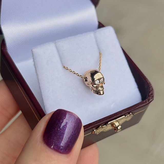 Estate Diamond Skull Pendant - Image 2