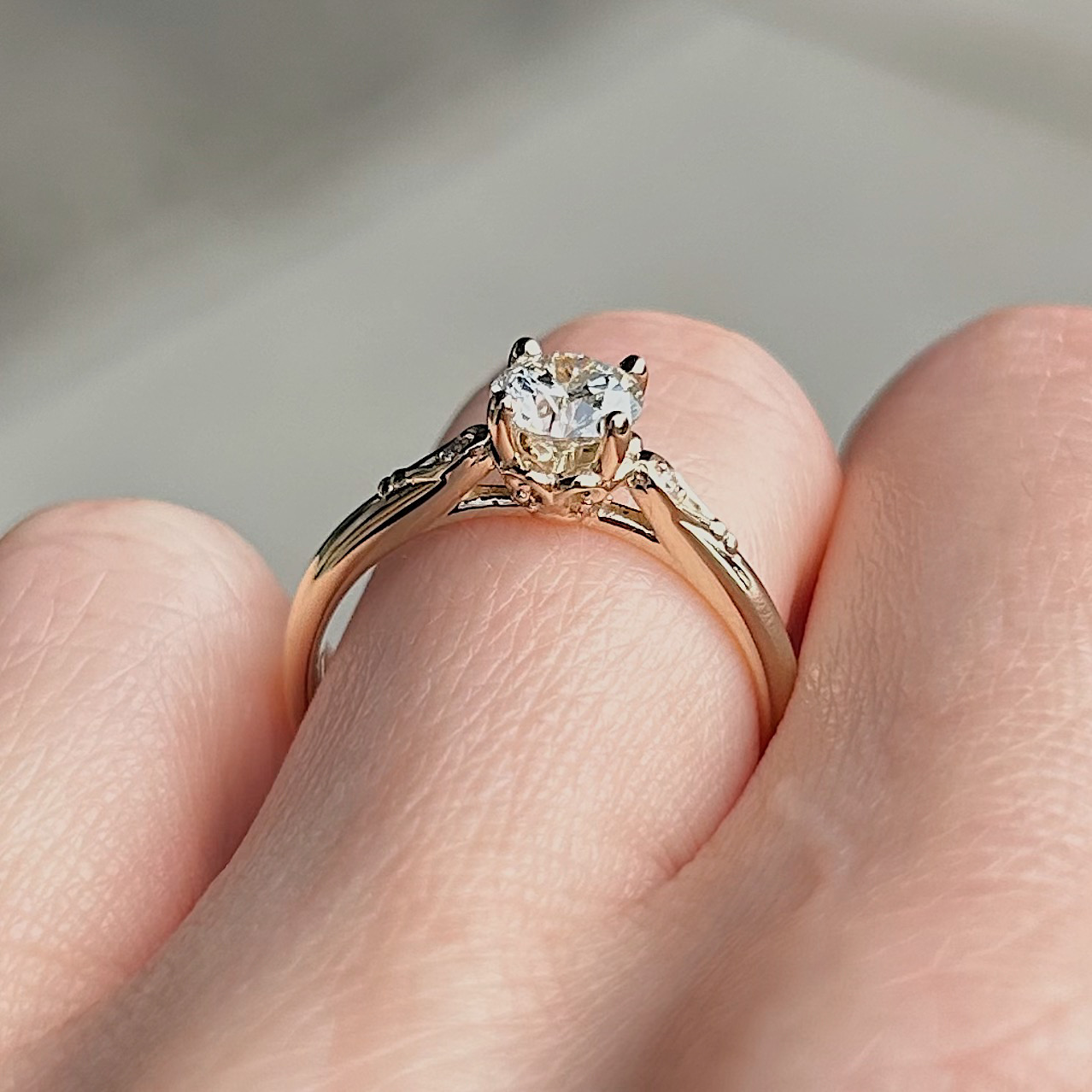 Recycled .72ct Vintage Inspired Ring - Image 4