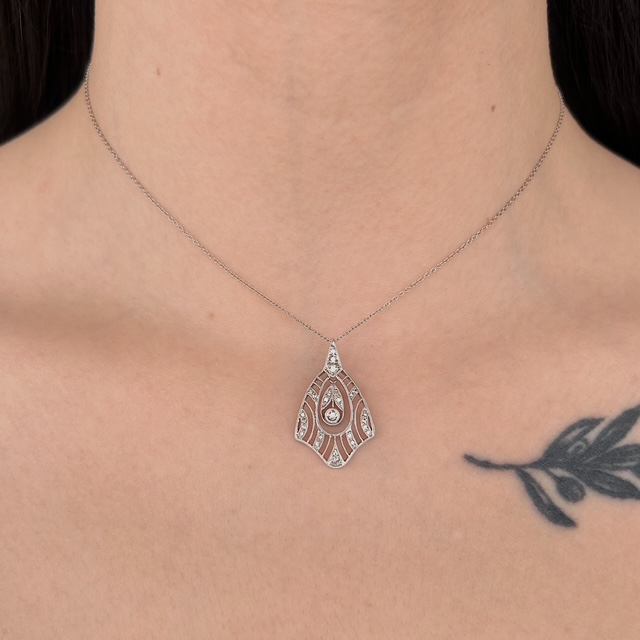 Art Deco Diamond Pendant - Image 2