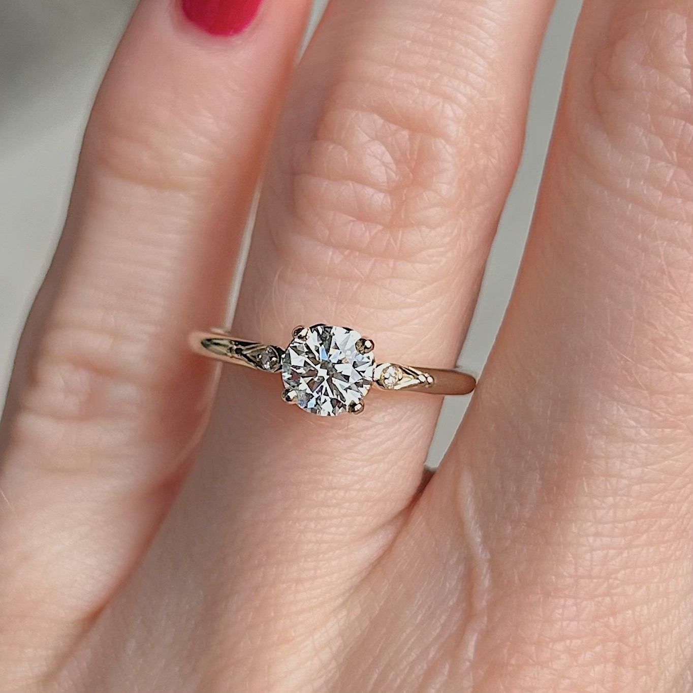 Recycled .72ct Vintage Inspired Ring - Image 3