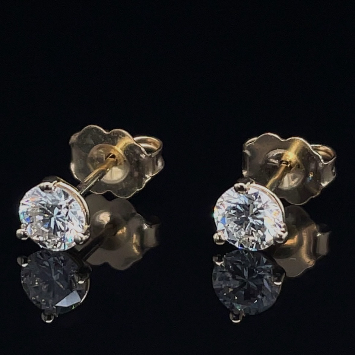 Recycled .60ctw Diamond Stud Earrings - Image 2