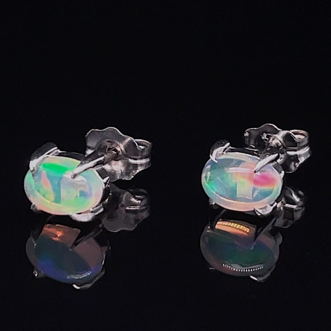 Recycled .70ct Opal Stud Earrings