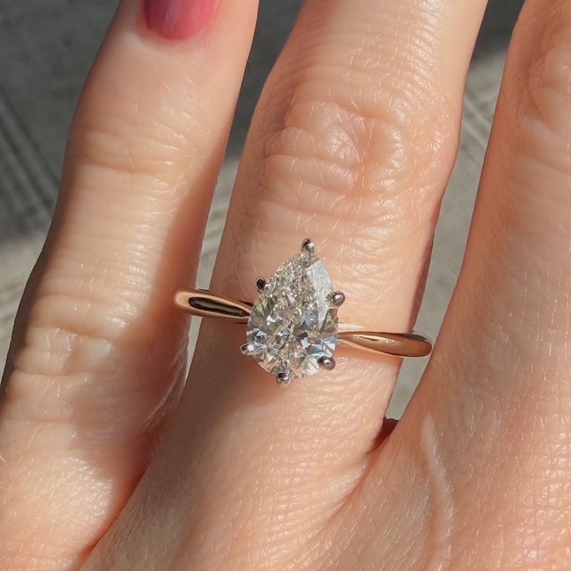 Recycled 1.50ct Pear Diamond Solitaire - Image 3