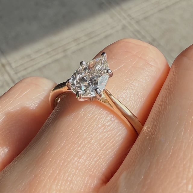 Recycled 1.50ct Pear Diamond Solitaire - Image 4