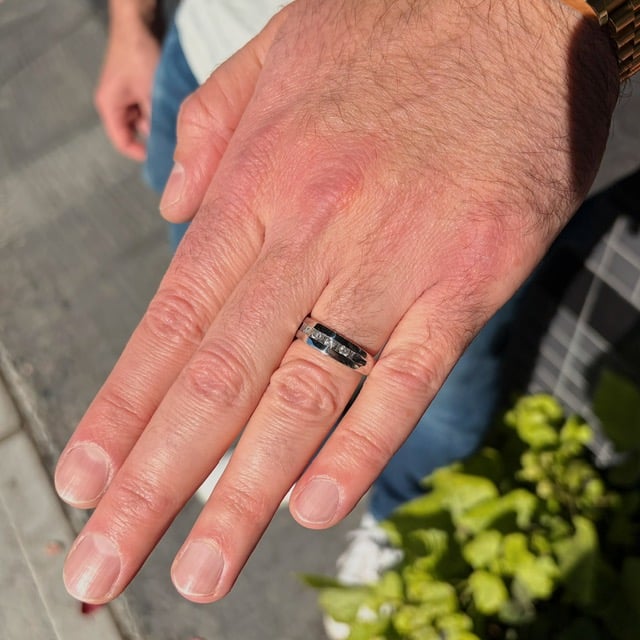 Estate Baguette and Round Diamond Band - Image 2